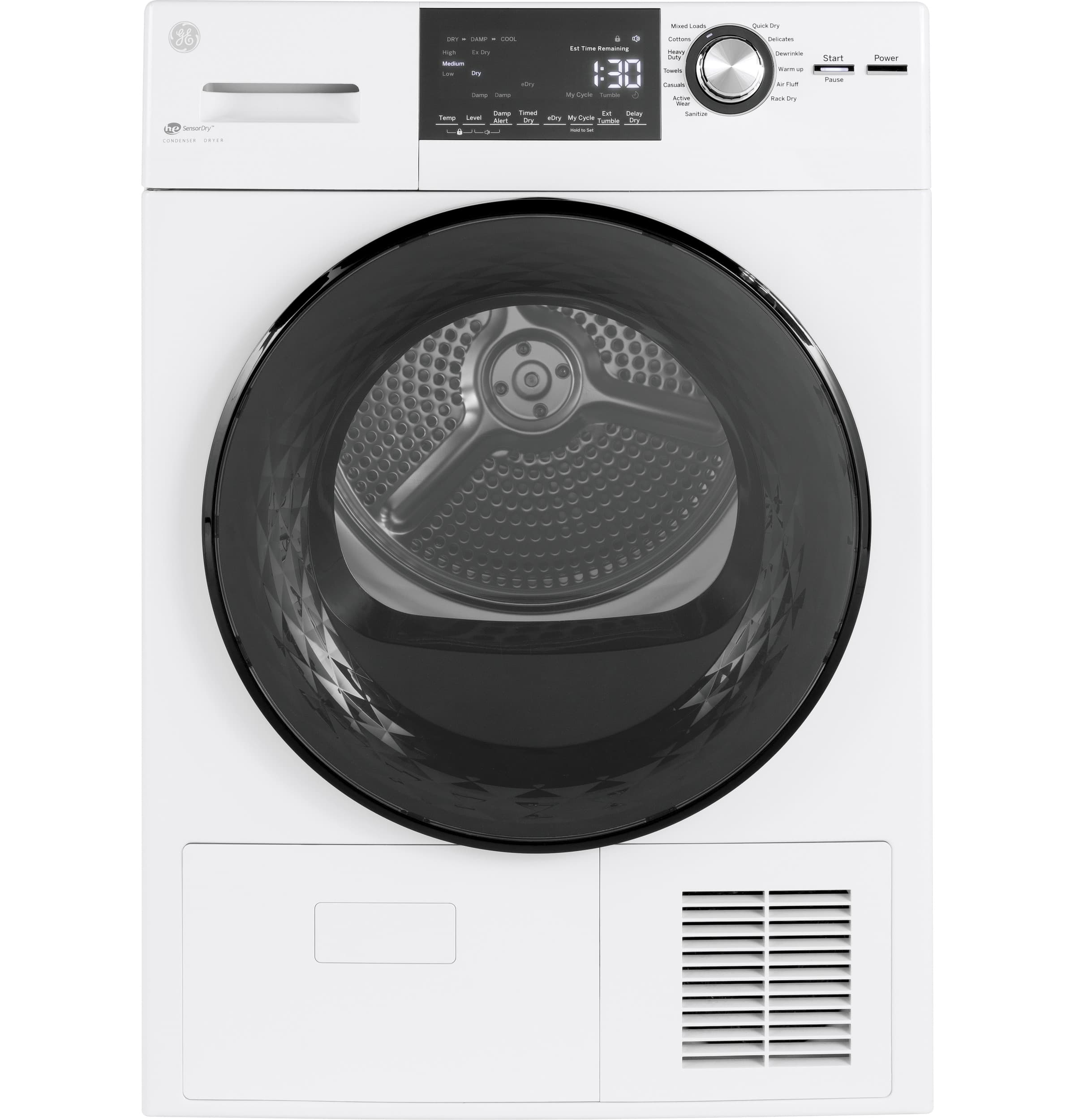 24" 4.1 Cu.Ft. Front Load Ventless Condenser Electric Dryer with Stainless Steel Basket