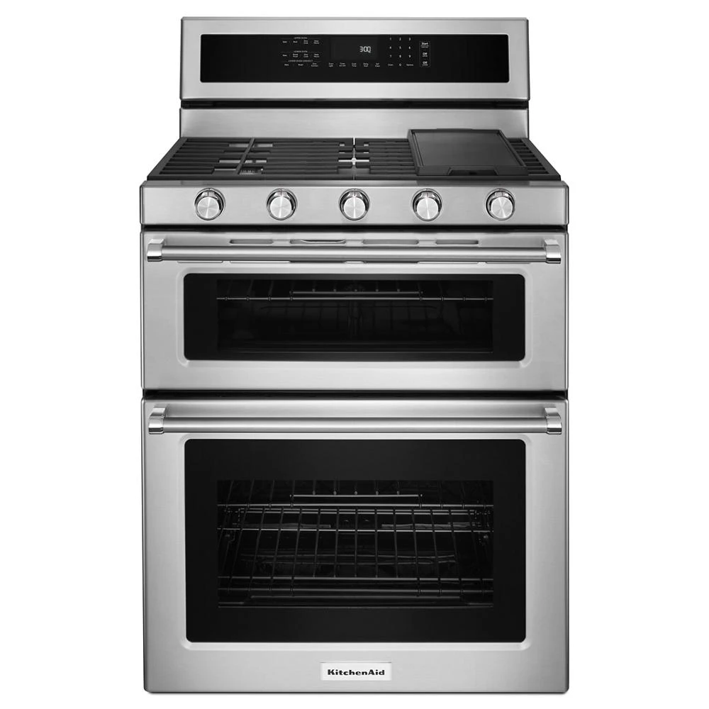 30" 5 Burner Gas Double Oven Convection Range