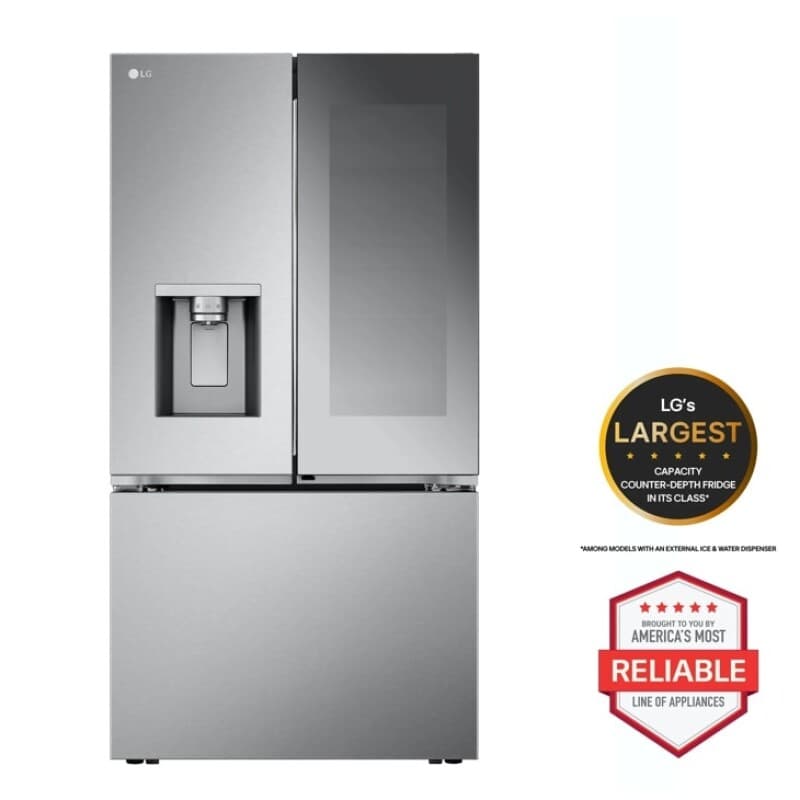 LG 26 cu. ft. Smart Mirror InstaView® Counter-Depth MAX™ French Door Refrigerator with Four Types of Ice