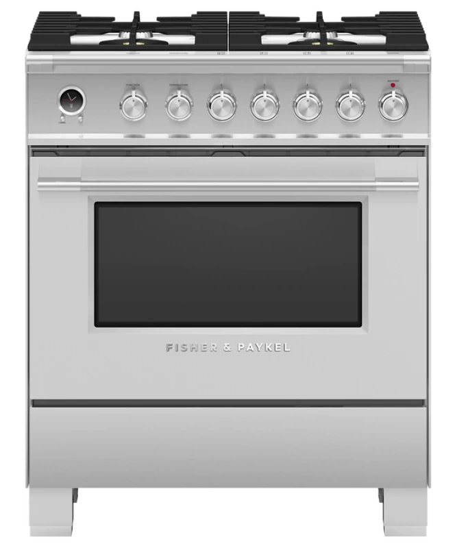 Dual Fuel Range, 30", 4 Burners, Self-cleaning